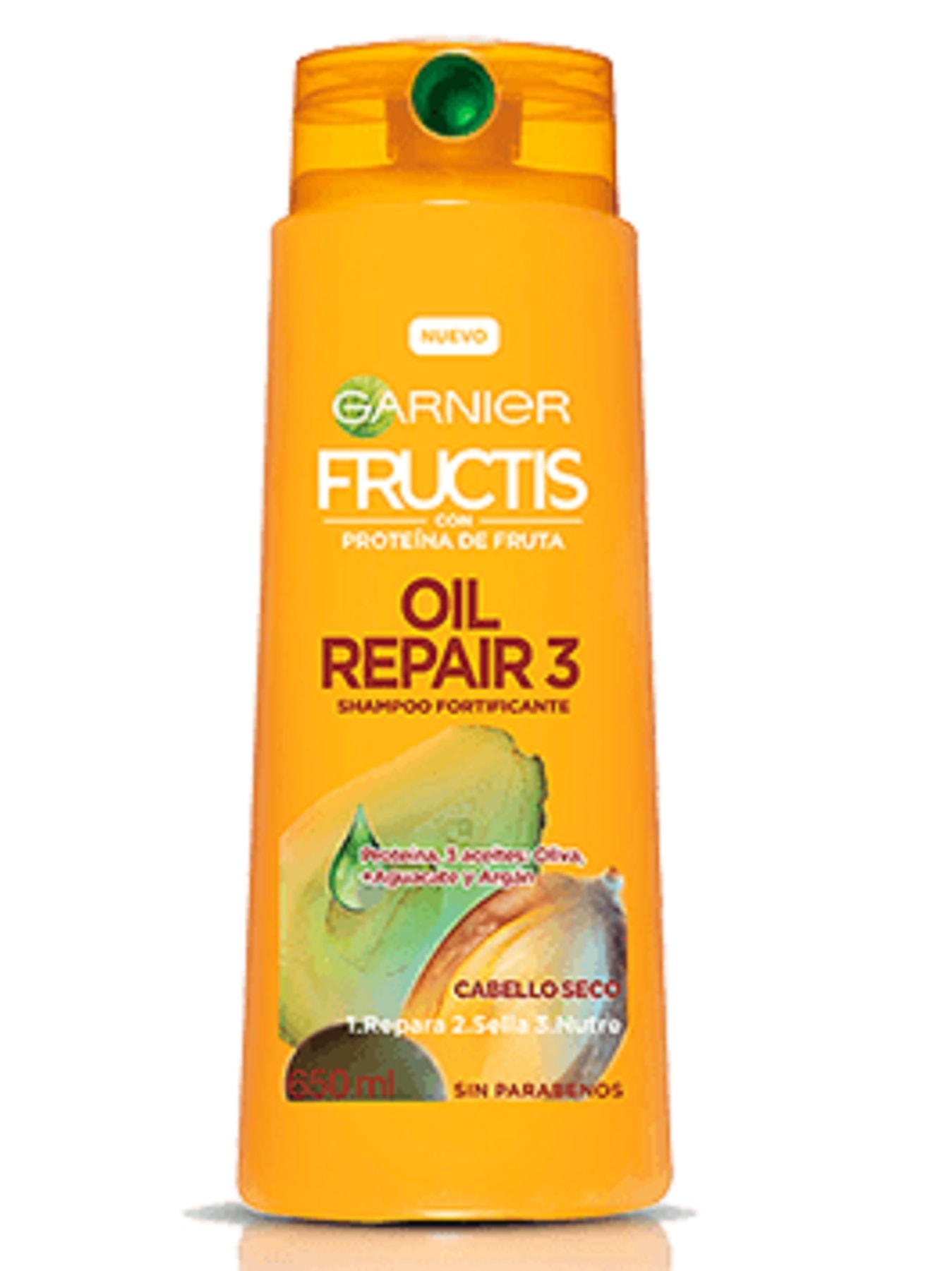 Shampoo con proteína de fruta y aceites esenciales para el cuidado del