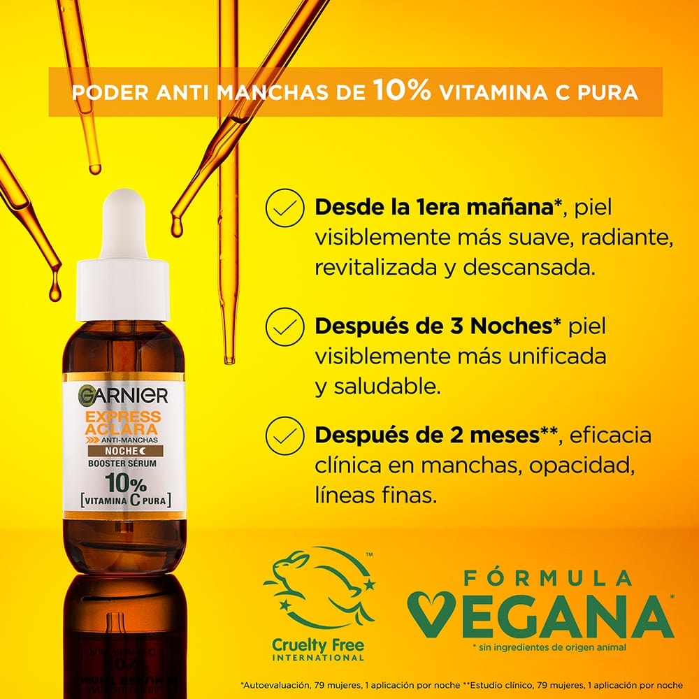 Poder anti manchas de 10% vitamina c